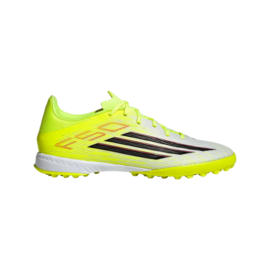 Adidas Fußballschuhe F50 League TF, Turf Fußballschuhe für Kunstrasen mit EVA-Dämpfung und Fiberskin Obermaterial – weiß / 40 2/3