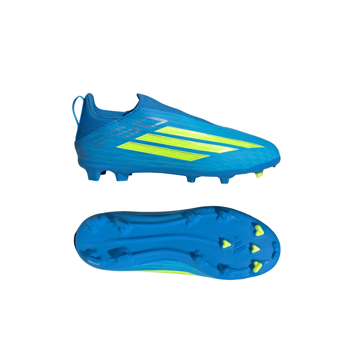 Adidas Kinderfußballschuhe F50 League LL FG/MG, schnürlose Fußballschuhe für feste Böden und Kunstrasen mit Sprintplate 360 - machsport