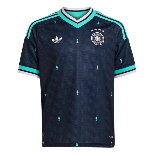 Deutschland Kinderfußballshirt Away Jersey Kids, Kinder Auswärtstrikot mit Climacool für Spiel, Training und Fan Einsatz – dunkelblau / 128