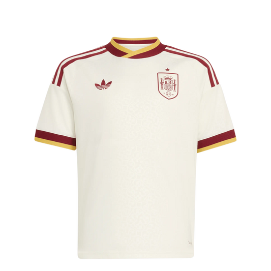 Spanien Kinderfußballshirt Away Jersey, Kinder Auswärtstrikot mit Climacool für Training, Spiel und Fan Einsatz – weiß / 128