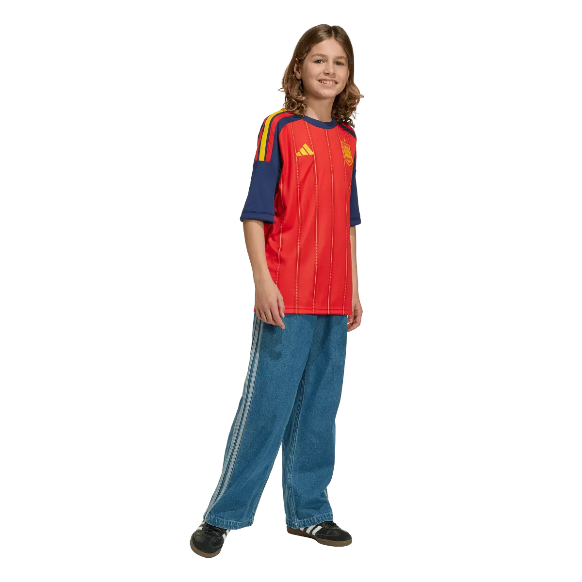 Spanien Kinderfußballshirt Home Jersey 2026, Kinder Heimtrikot mit Climacool für Spiel, Training und Fan Einsatz - machsport
