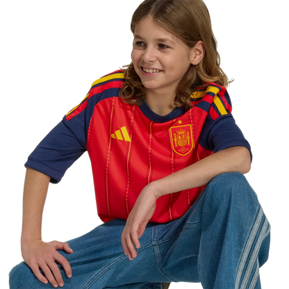Spanien Kinderfußballshirt Home Jersey 2026, Kinder Heimtrikot mit Climacool für Spiel, Training und Fan Einsatz - machsport