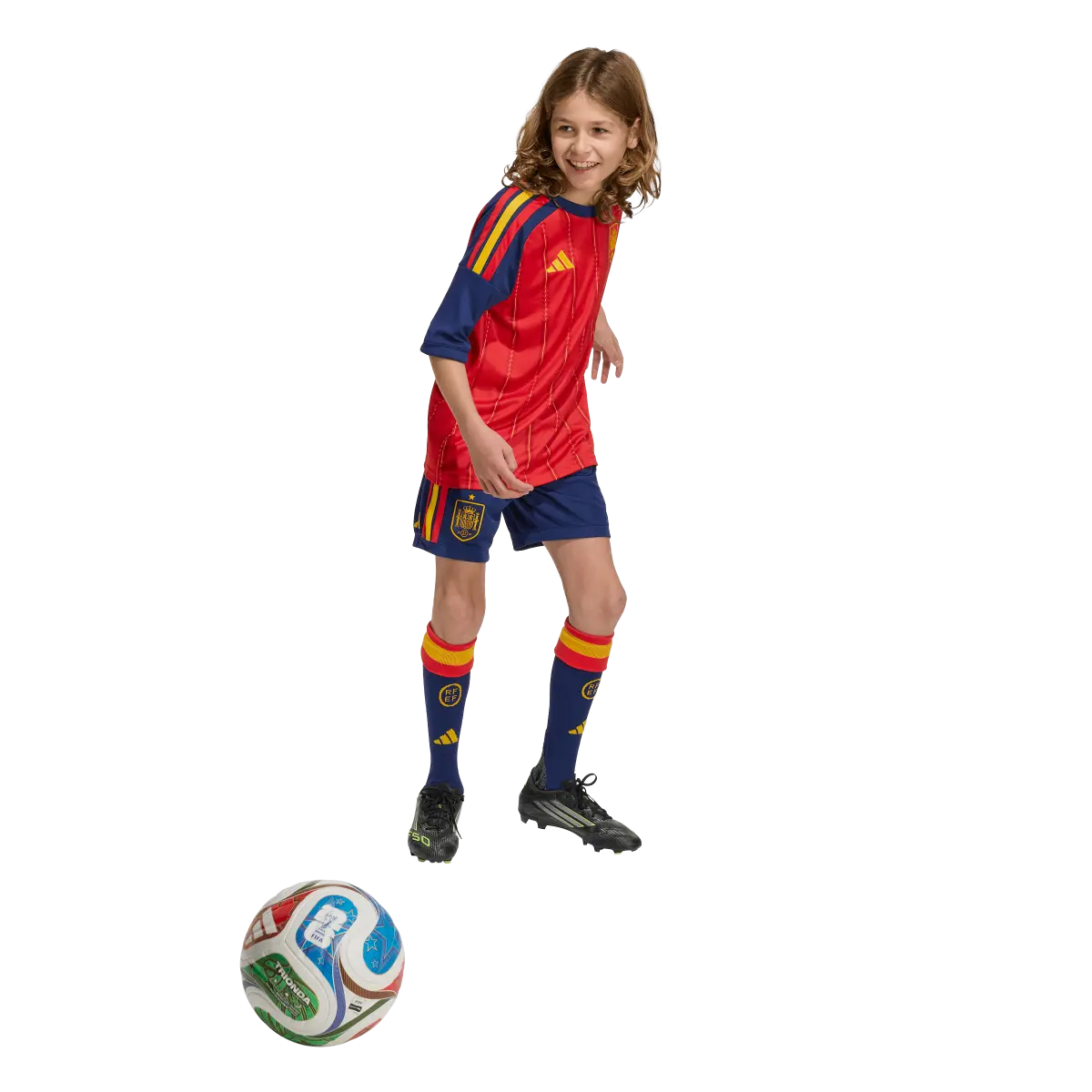 Spanien Kinderfußballshort Home Shorts, Heimshorts mit Climacool für Spiel, Training und Fan Einsatz - machsport