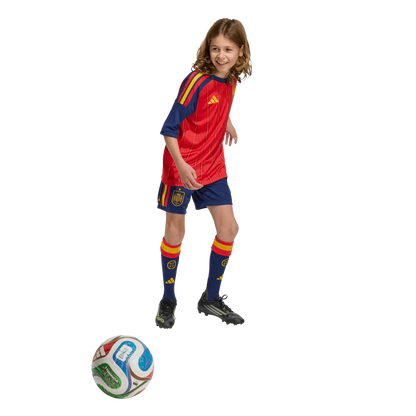 Spanien Kinderfußballshort Home Shorts, Heimshorts mit Climacool für Spiel, Training und Fan Einsatz - machsport