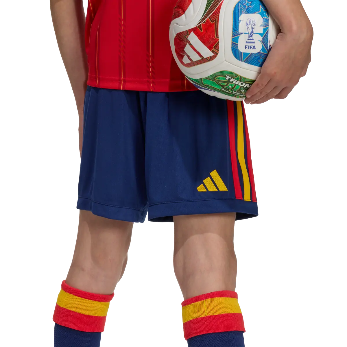 Spanien Kinderfußballshort Home Shorts, Heimshorts mit Climacool für Spiel, Training und Fan Einsatz - machsport – Bild 