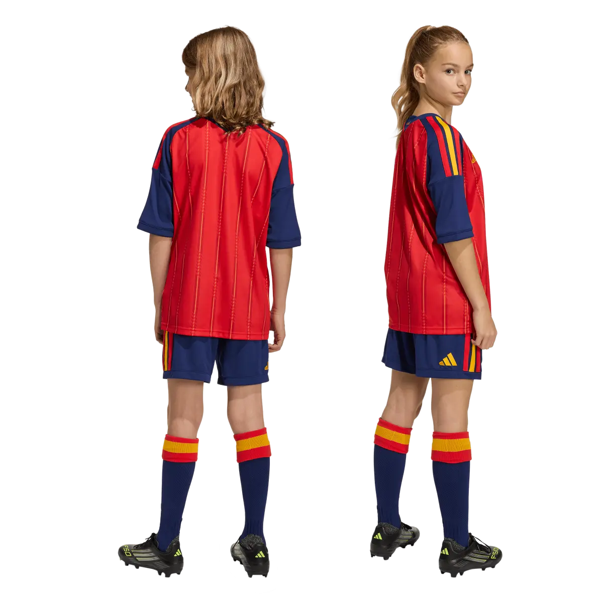Spanien Kinderfußballshort Home Shorts, Heimshorts mit Climacool für Spiel, Training und Fan Einsatz - machsport – Bild 