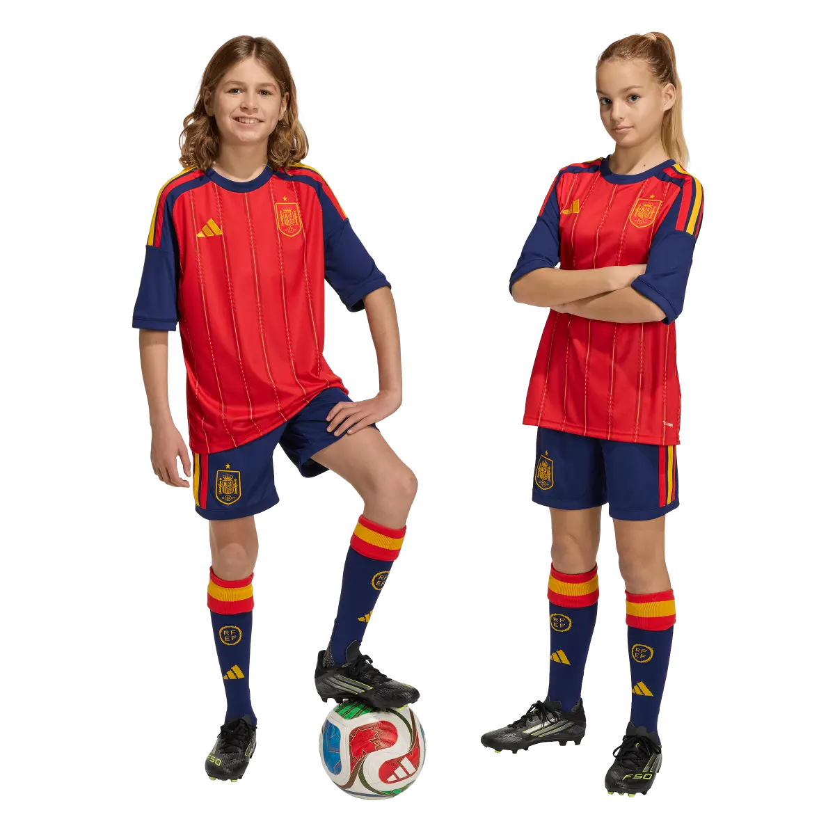 Spanien Kinderfußballshort Home Shorts, Heimshorts mit Climacool für Spiel, Training und Fan Einsatz - machsport