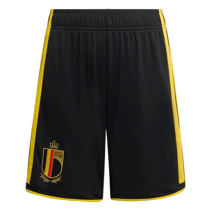 Belgien Kinderfußballshort Home 2026, Heimshorts mit Climacool für Spiel, Training und Fan Einsatz - machsport