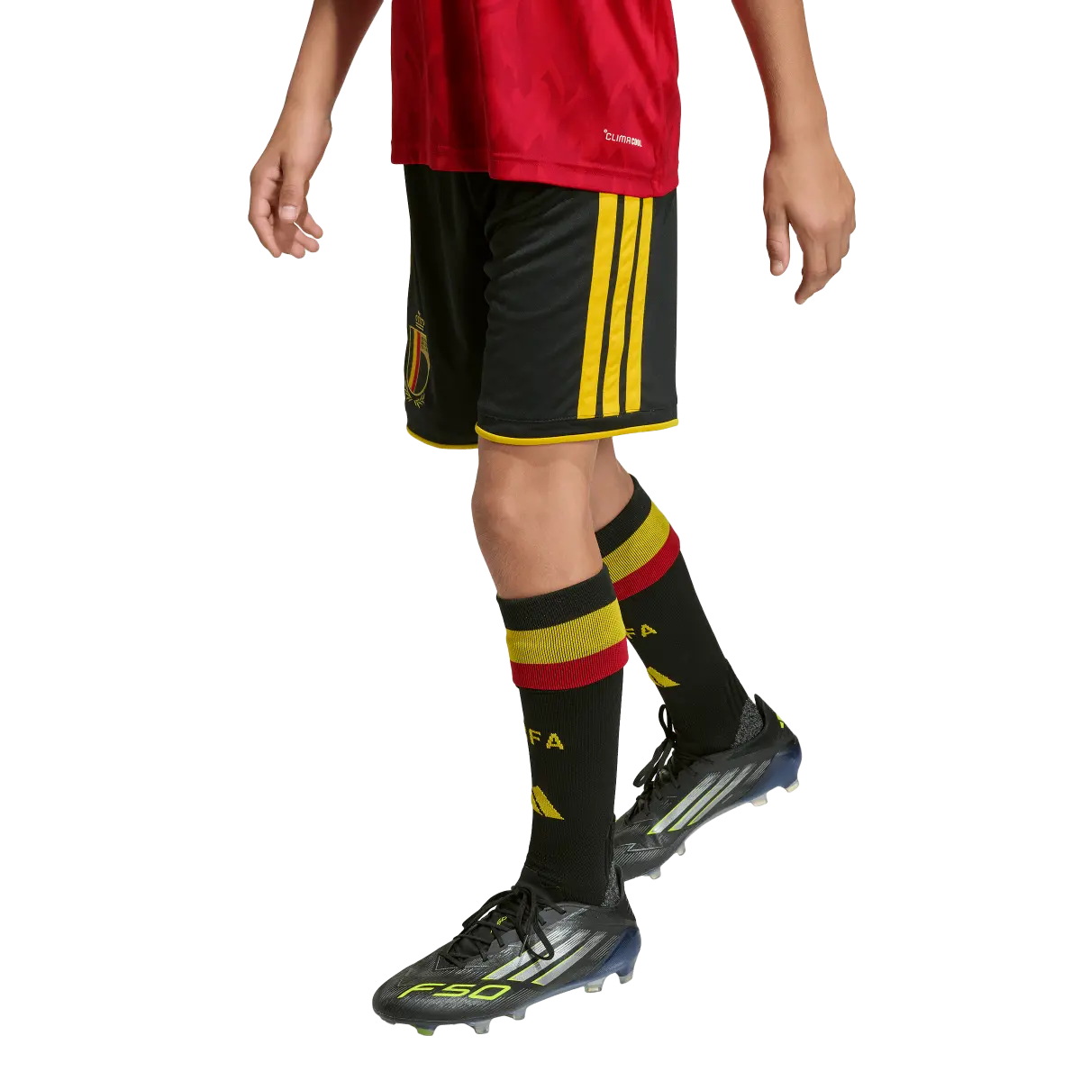 Belgien Kinderfußballshort Home 2026, Heimshorts mit Climacool für Spiel, Training und Fan Einsatz - machsport