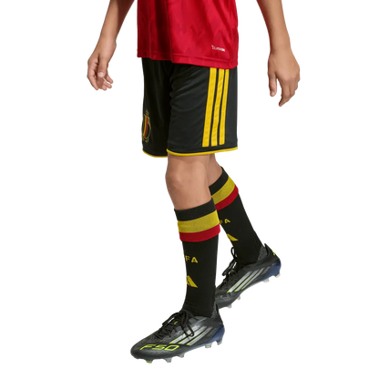 Belgien Kinderfußballshort Home 2026, Heimshorts mit Climacool für Spiel, Training und Fan Einsatz - machsport