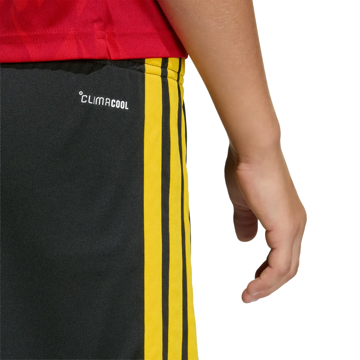 Belgien Kinderfußballshort Home 2026, Heimshorts mit Climacool für Spiel, Training und Fan Einsatz - machsport