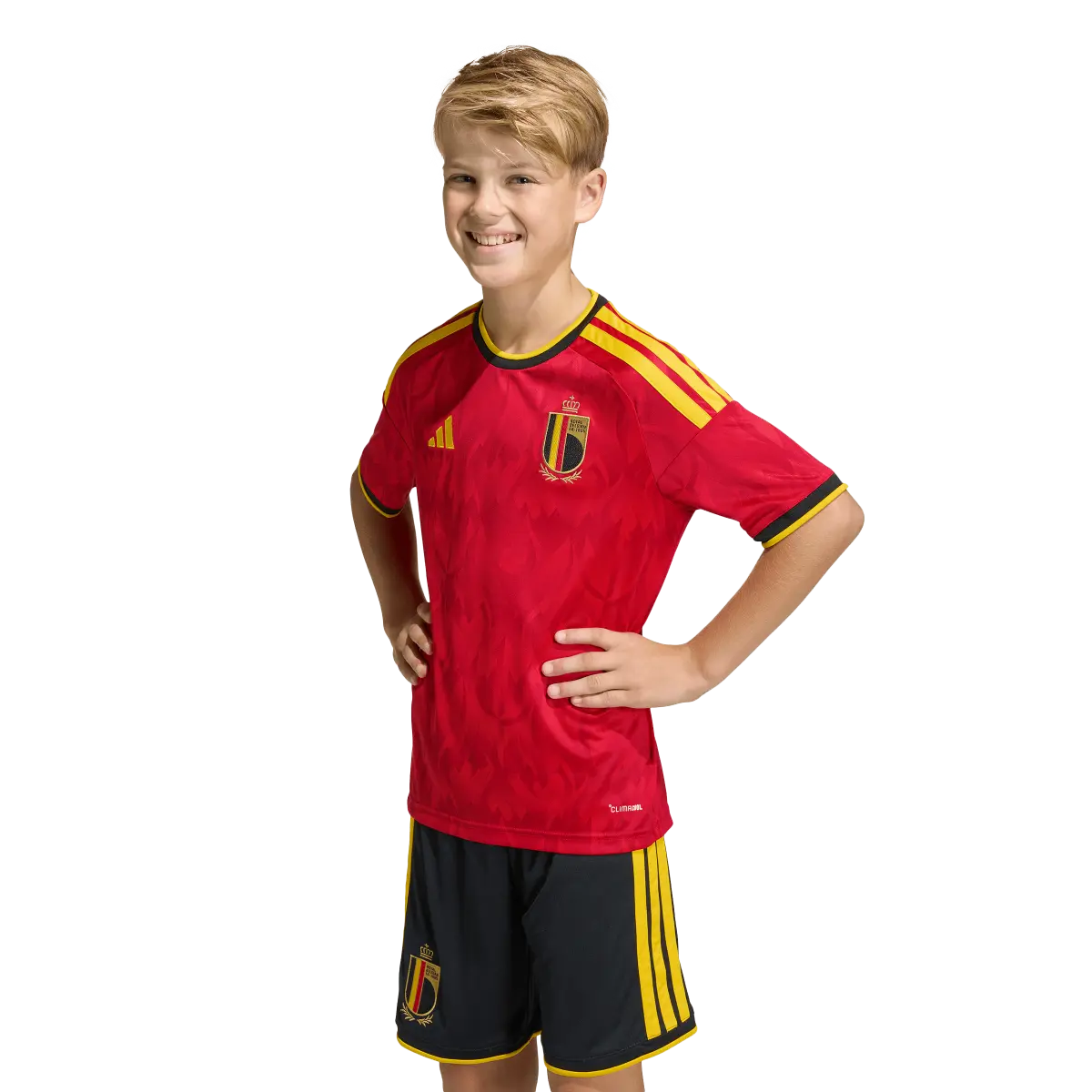 Belgien Kinderfußballshirt Home 2026, Heimtrikot mit Climacool für Training, Spiel und Fanmomente - machsport