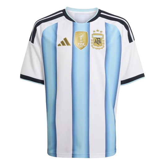 Argentinien Kinderfußballshirt Home Jersey 2026, Heimtrikot mit Climacool für junge Fußballfans – weiß / 164