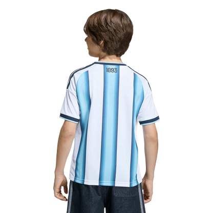 Argentinien Kinderfußballshirt Home Jersey 2026, Heimtrikot mit Climacool für junge Fußballfans - machsport