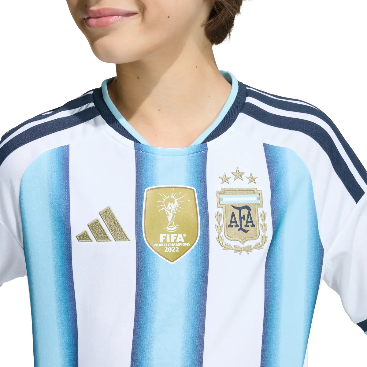 Argentinien Kinderfußballshirt Home Jersey 2026, Heimtrikot mit Climacool für junge Fußballfans - machsport