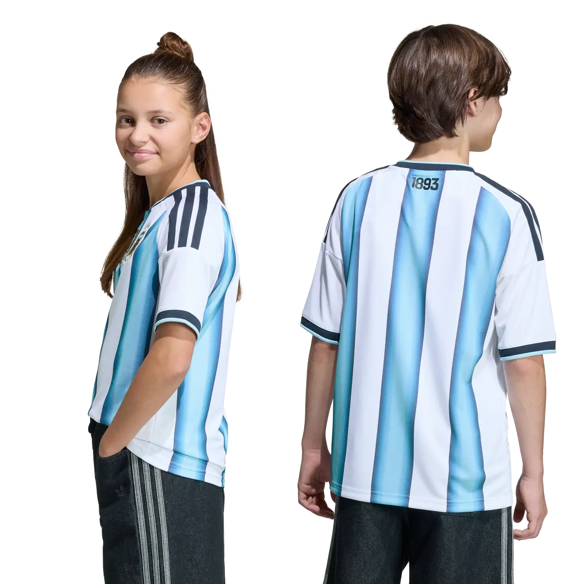 Argentinien Kinderfußballshirt Home Jersey 2026, Heimtrikot mit Climacool für junge Fußballfans - machsport – Bild 