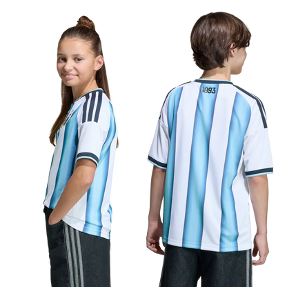 Argentinien Kinderfußballshirt Home Jersey 2026, Heimtrikot mit Climacool für junge Fußballfans - machsport