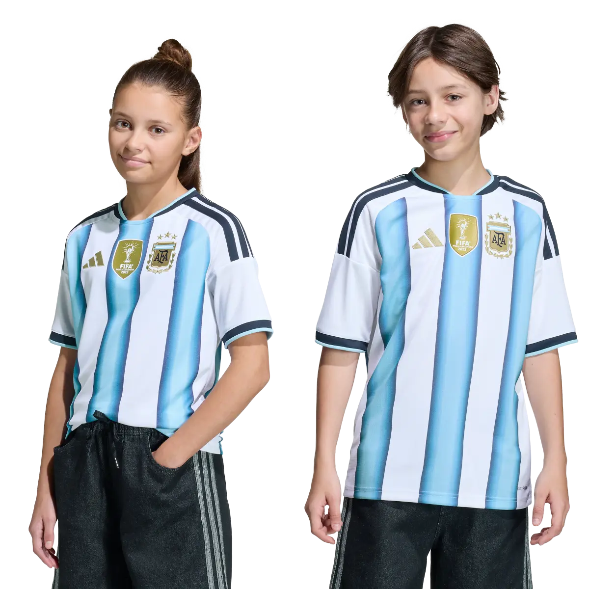 Argentinien Kinderfußballshirt Home Jersey 2026, Heimtrikot mit Climacool für junge Fußballfans - machsport – Bild 