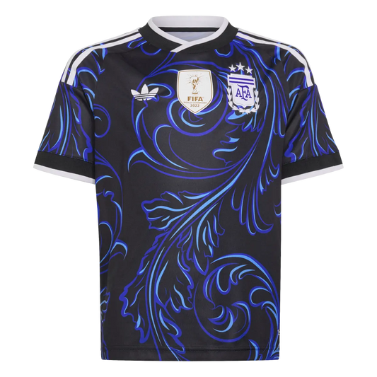 Argentinien Kinderfußballshirt Away Jersey, Kinder Auswärtstrikot mit Climacool für Spiel, Training und Fan Einsatz – dunkelblau / 128