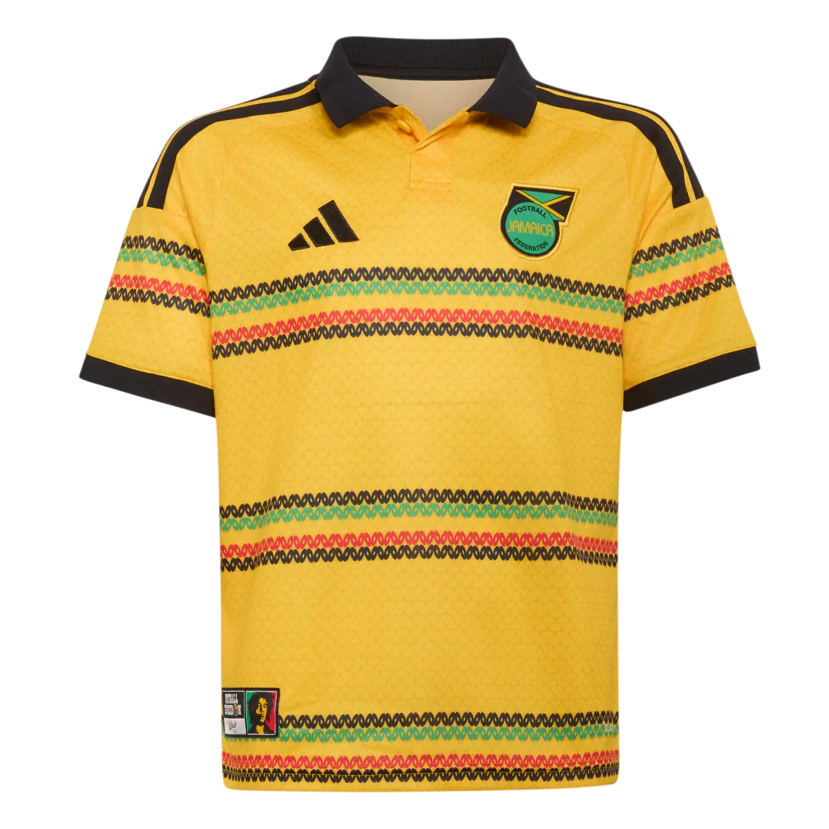 Jamaika Kinderfußballshirt Home Jersey 2026, Bob Marley, Kinder Heimtrikot mit Climacool für Spiel und Fanmomente - machsport – Bild 