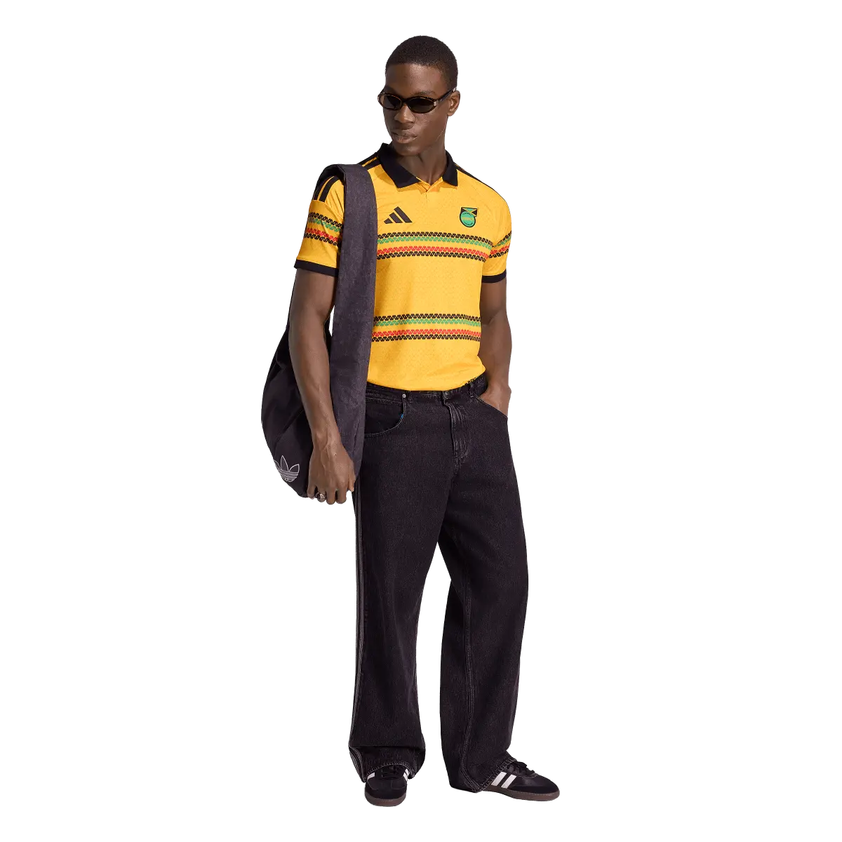 Jamaika Herrenfußballschirt Home Jersey 2026, Heimtrikot mit Climacool und Bob Marley Inspiration - machsport – Bild 