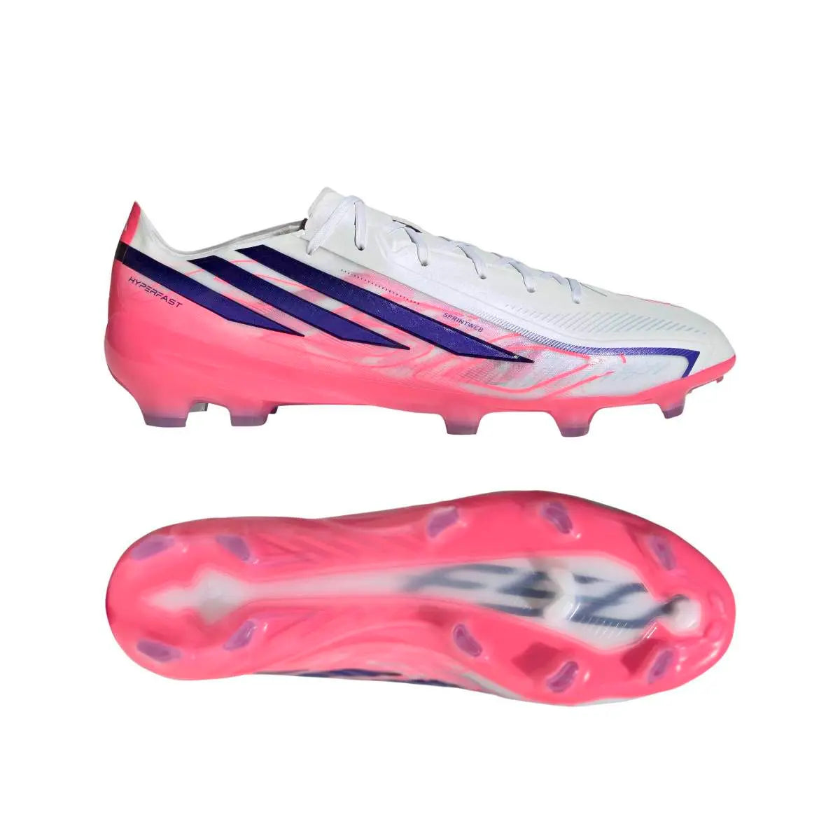 Adidas Fußballschuhe F50 Hyperfast Pro FG, Cloud White / Solar Purple / Solar Turbo – Bild 
