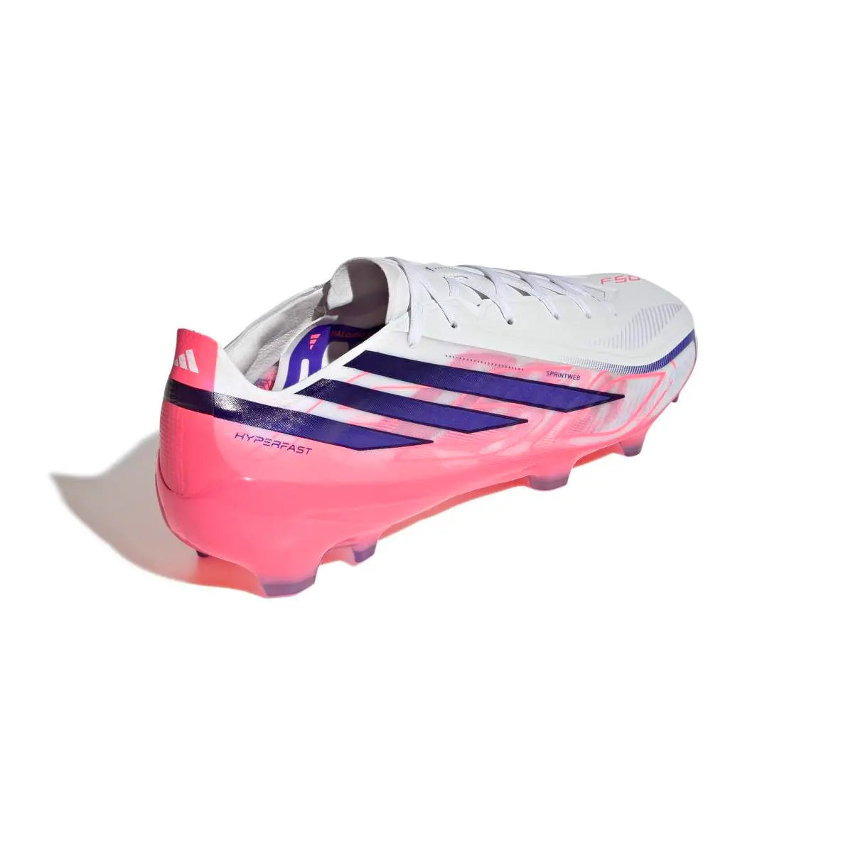 Adidas Fußballschuhe F50 Hyperfast Pro FG, Cloud White / Solar Purple / Solar Turbo