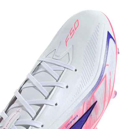 Adidas Fußballschuhe F50 Hyperfast Pro FG, Cloud White / Solar Purple / Solar Turbo