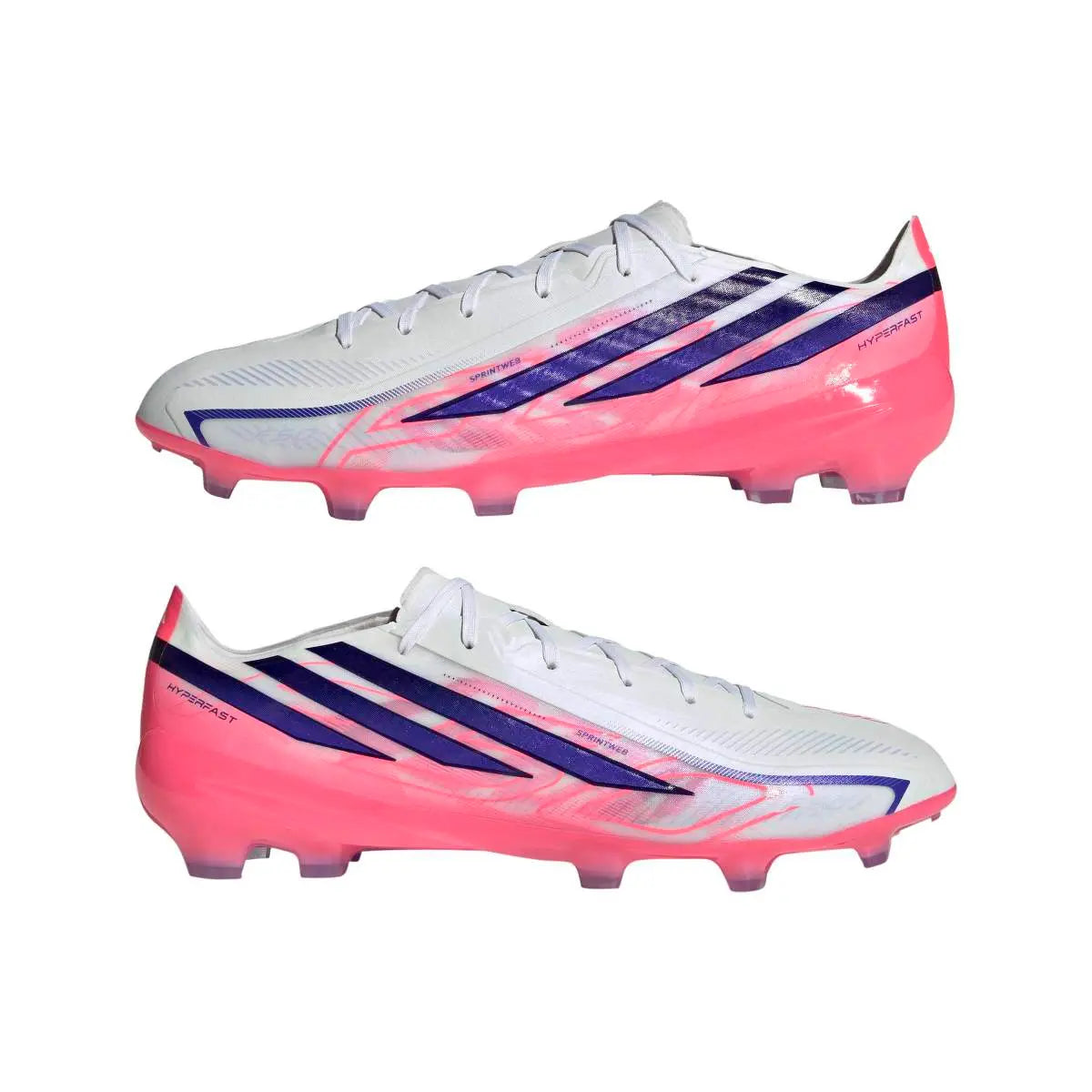Adidas Fußballschuhe F50 Hyperfast Pro FG, Cloud White / Solar Purple / Solar Turbo