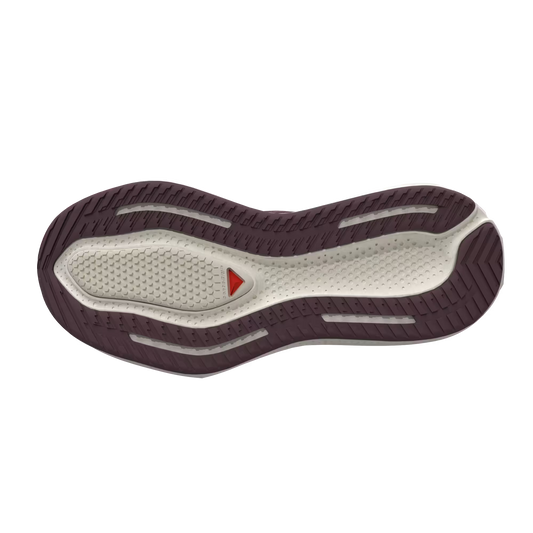 Salomon Damenlaufschuhe Aero Glide 4, Huckleberry / Vanilla Ice / Lava Falls – Rückansicht – dunkelrot / 41 1/3