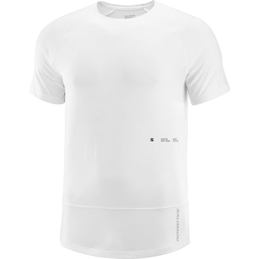 Salomon Herrenlaufshirt Cross Run SS Tee GFX – weiß / S