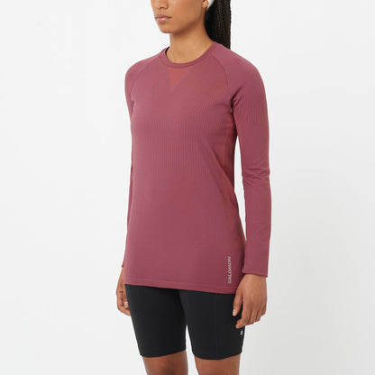 Salomon Damenlangarmshirt Sense Aero Seamless Tee - machsport