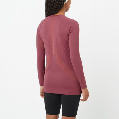 Salomon Damenlangarmshirt Sense Aero Seamless Tee - machsport