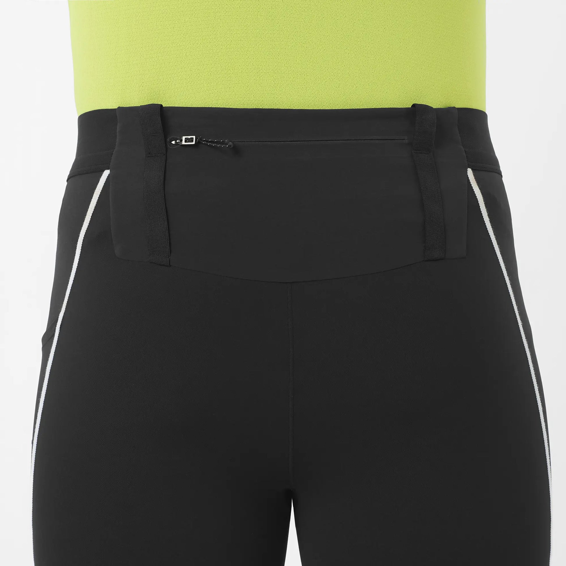 Salomon Sense Stow Short Tights 9, Laufshorts Tight mit Stauraumsystem und Reißverschlusstasche für Trailrunning, deep black – Bild 