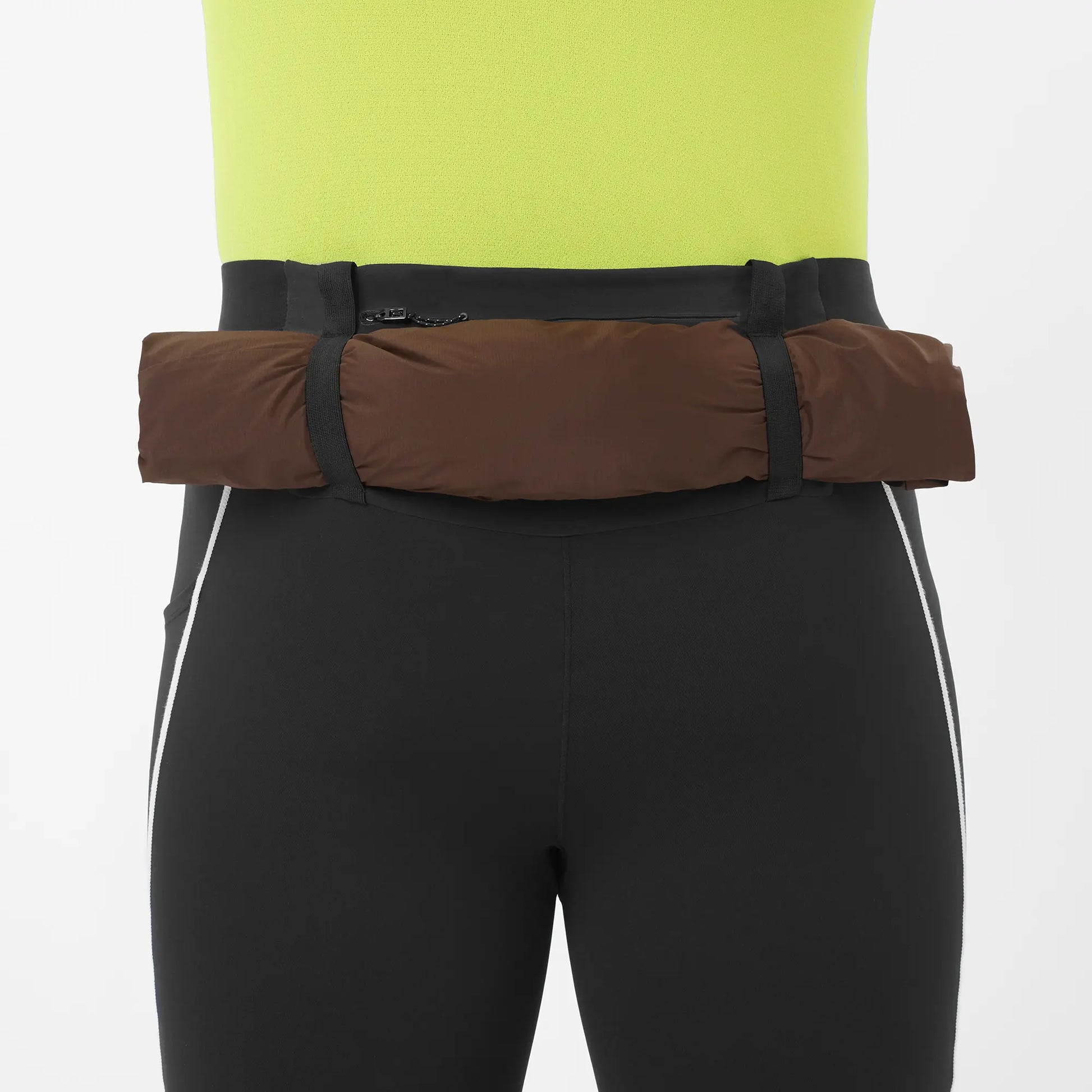 Salomon Sense Stow Short Tights 9, Laufshorts Tight mit Stauraumsystem und Reißverschlusstasche für Trailrunning, deep black – Bild 