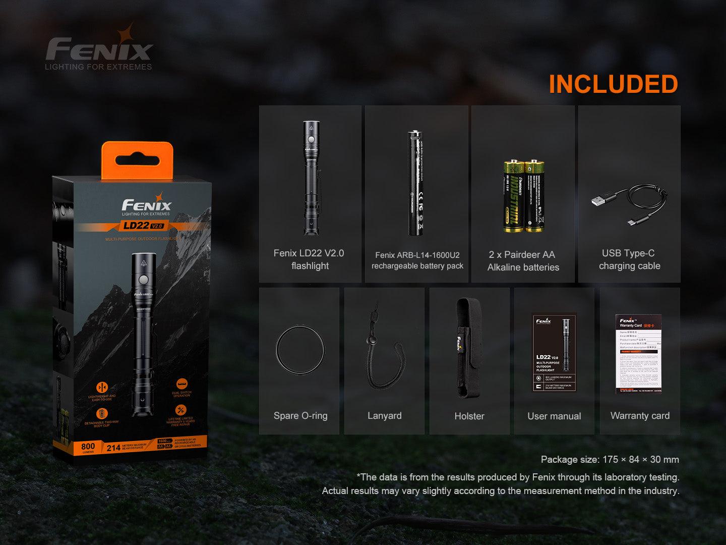 Fenix LD22 V2.0 Vielseitige Outdoor- und EDC-Taschenlampe, 800 Lumen – Bild 