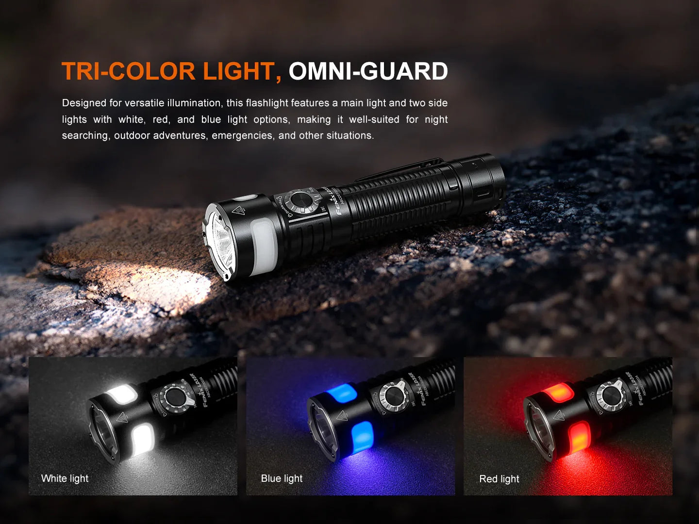 Fenix LD35R Taschenlampe mit drei Lichtquellen, 1800 Lumen