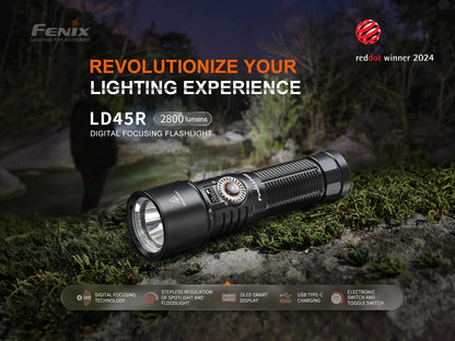 Fenix LD45R digitale Hochleistungs-Taschenlampe mit Fokussteuerung, 2800 Lumen