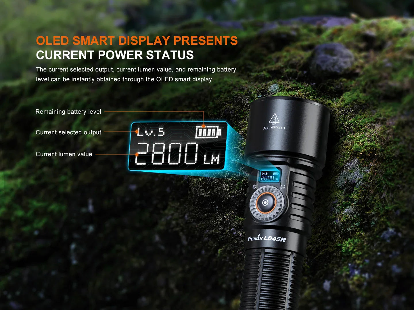 Fenix LD45R digitale Hochleistungs-Taschenlampe mit Fokussteuerung, 2800 Lumen – Bild 
