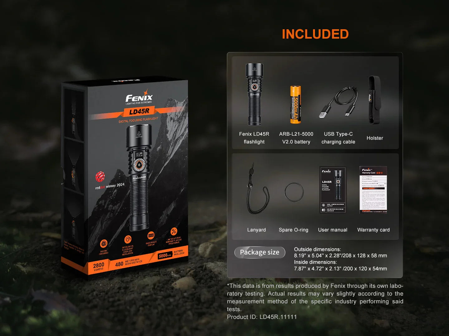 Fenix LD45R digitale Hochleistungs-Taschenlampe mit Fokussteuerung, 2800 Lumen – Bild 