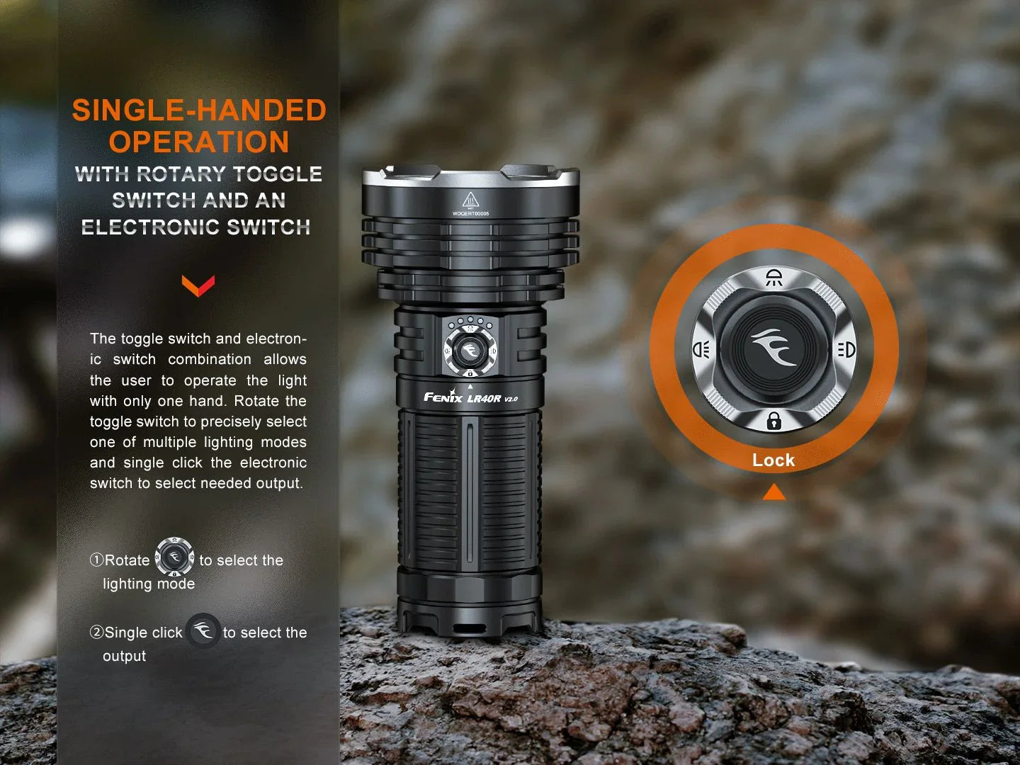 Fenix LR40R V2.0 Superhelle Hochleistungs-Suchlampe mit Spot- und Flutlichtfunktion, 15000 Lumen – Bild 