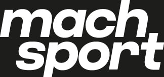 machsport logo zweizeilig schwarzer hintergrund