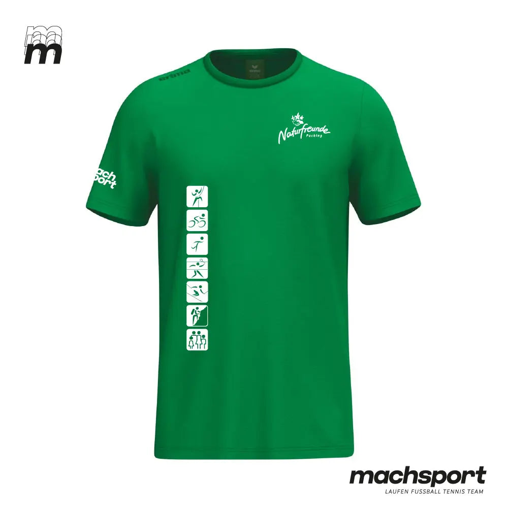 Naturfreunde Pucking T-Shirt für Herren, Teamsport von Erima, vorne sichtbar, bequemes Sportshirt aus atmungsaktivem Material