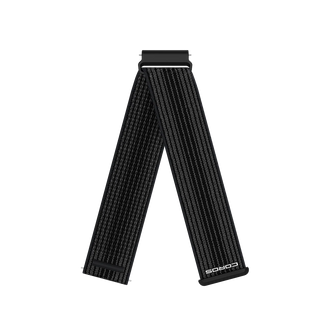 Coros Ersatzarmband, 22mm Nylon, schwarz gestreift