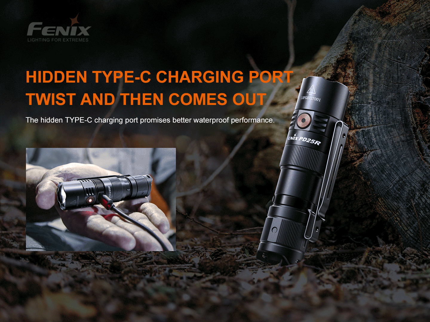 Fenix PD25R Kompakte, wiederaufladbare Taschenlampe, 800 Lumen