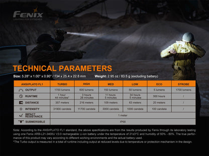 Fenix PD35 V3.0 Neue Generation der taktischen Taschenlampe, 1700 Lumen