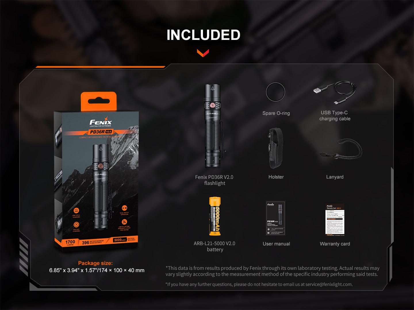 Fenix PD36R V2.0 Kompakte, wiederaufladbare taktische Taschenlampe, 1700 Lumen – Bild 