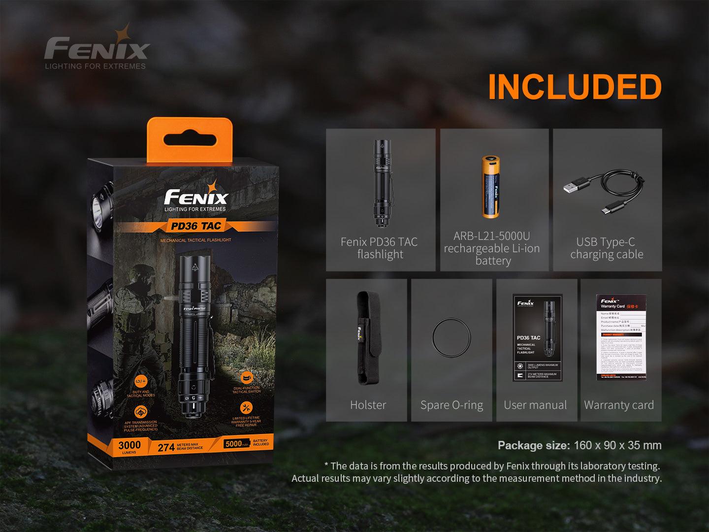 Fenix PD36 TAC Mechanische taktische Taschenlampe, 3000 Lumen – Bild 