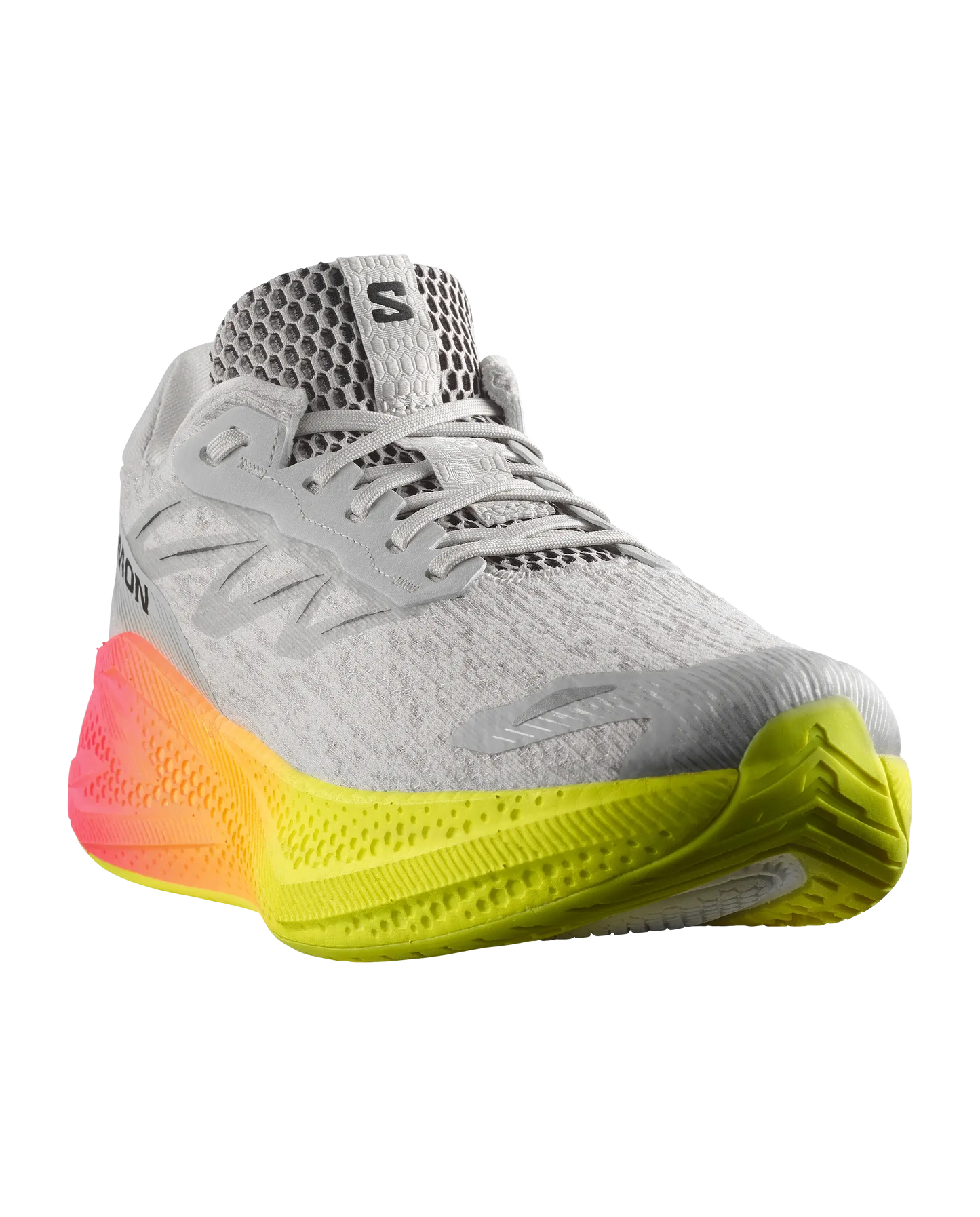 Salomon Herrenlaufschuhe Aero Glide 4 Gradient, Gray Violet / Safety Yellow / Black
