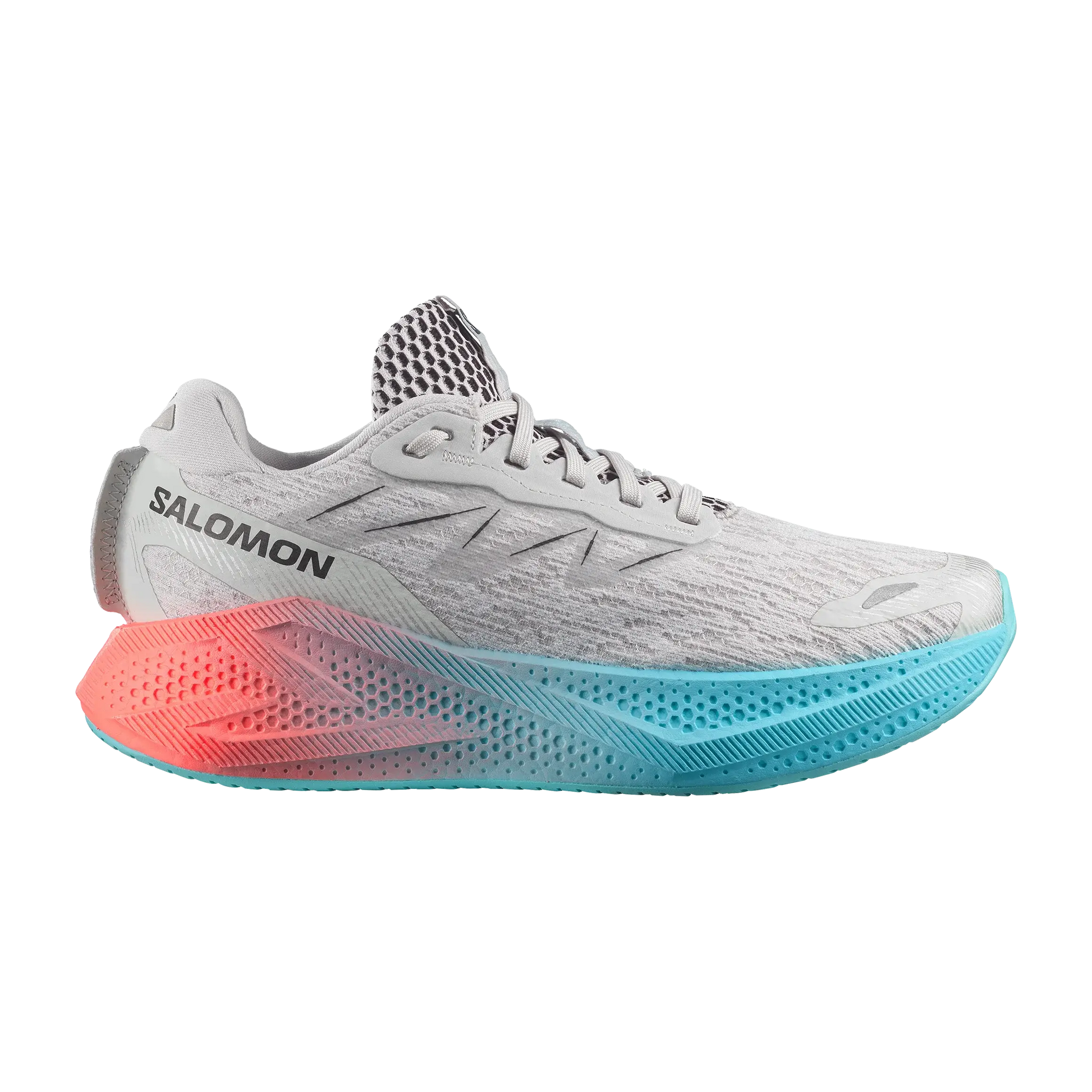 Salomon Damenlaufschuhe Aero Glide 4 Gradient, Gray Violet / Ojos Del Salar / Black – Bild 